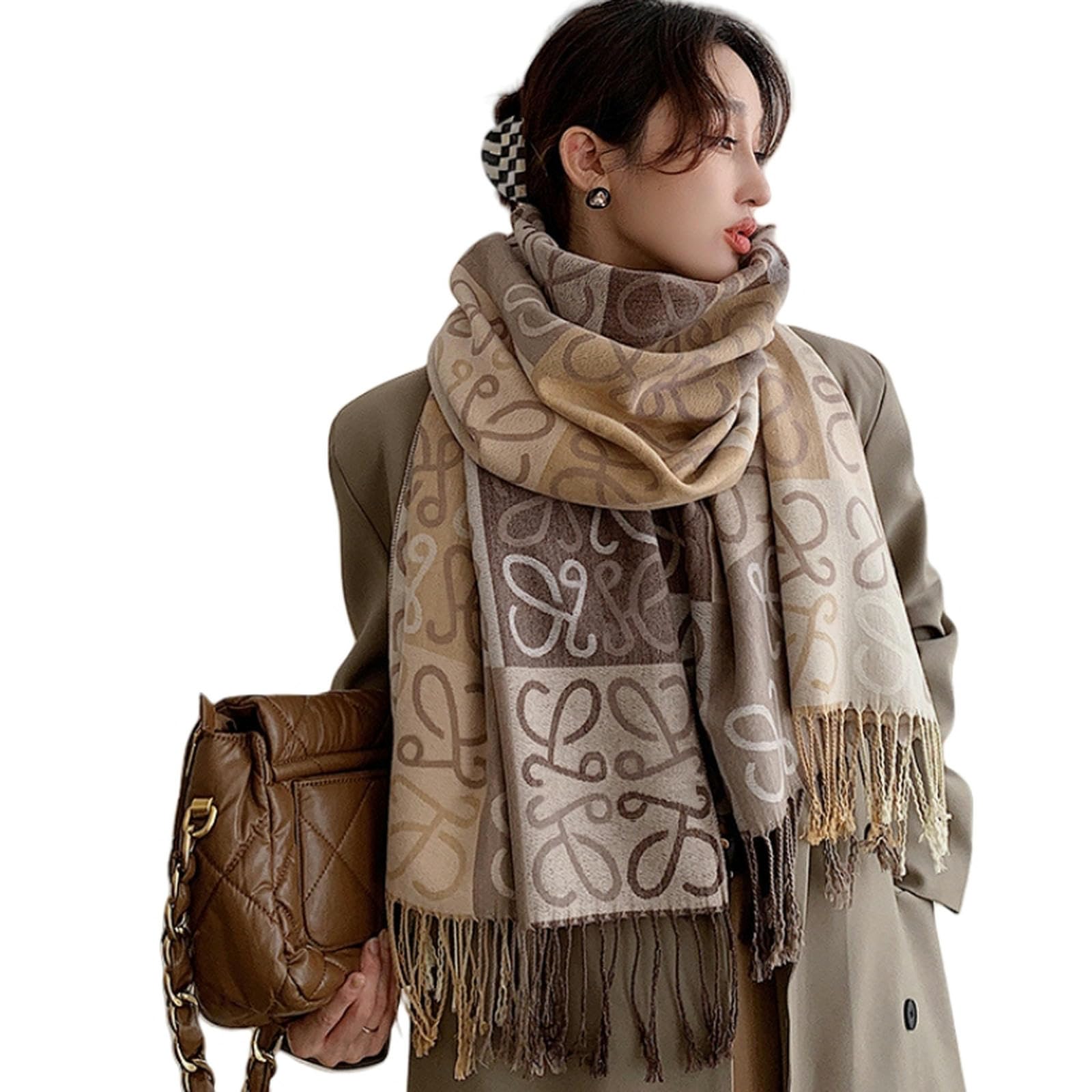 CXJGCRDM Scarf Women's Warm Imitation Cashmere Thickened Scarf-mika-196
