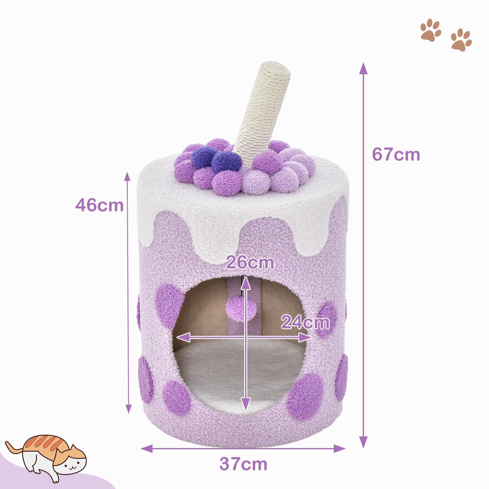 Amazon | GYMAX 猫ハウス 人気 高さ67cm 猫部屋 猫ベッド ペットベッド