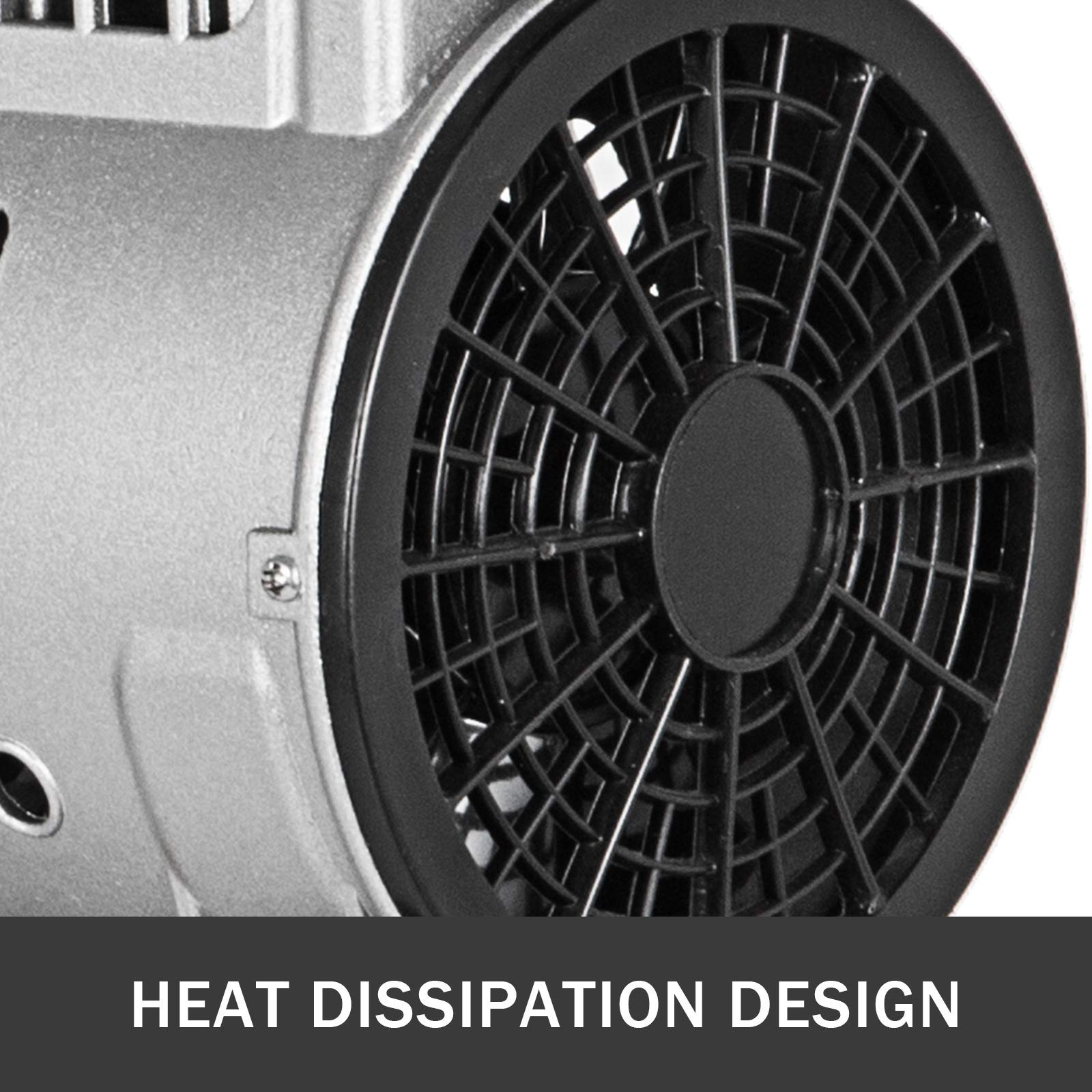 VEVOR Compresseur d’Air sans Huile Compresseur Silencieux à Air Comprimé Compresseur Outil d’Atelier pour Réparations Domiciliaires, Gonflage de Pneus (9L 550W, Moteur en Cuivre Pur)