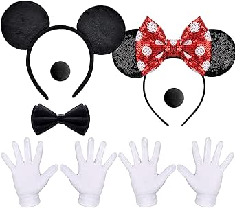 2 Sets Maus Mouse Kostüm, Karnevalskostüme für mickey und minnie mouse