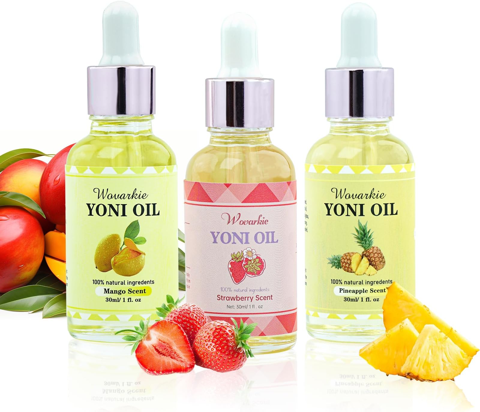 3 Packs Yoni Oil for Women, 100% Natural Feminine Oil Intimate Deodorant for Women, Eliminates Odor and Ph Balanced, Feminine Serum Made with Pure Natural Essential Oils (1 fl oz/30 ml)