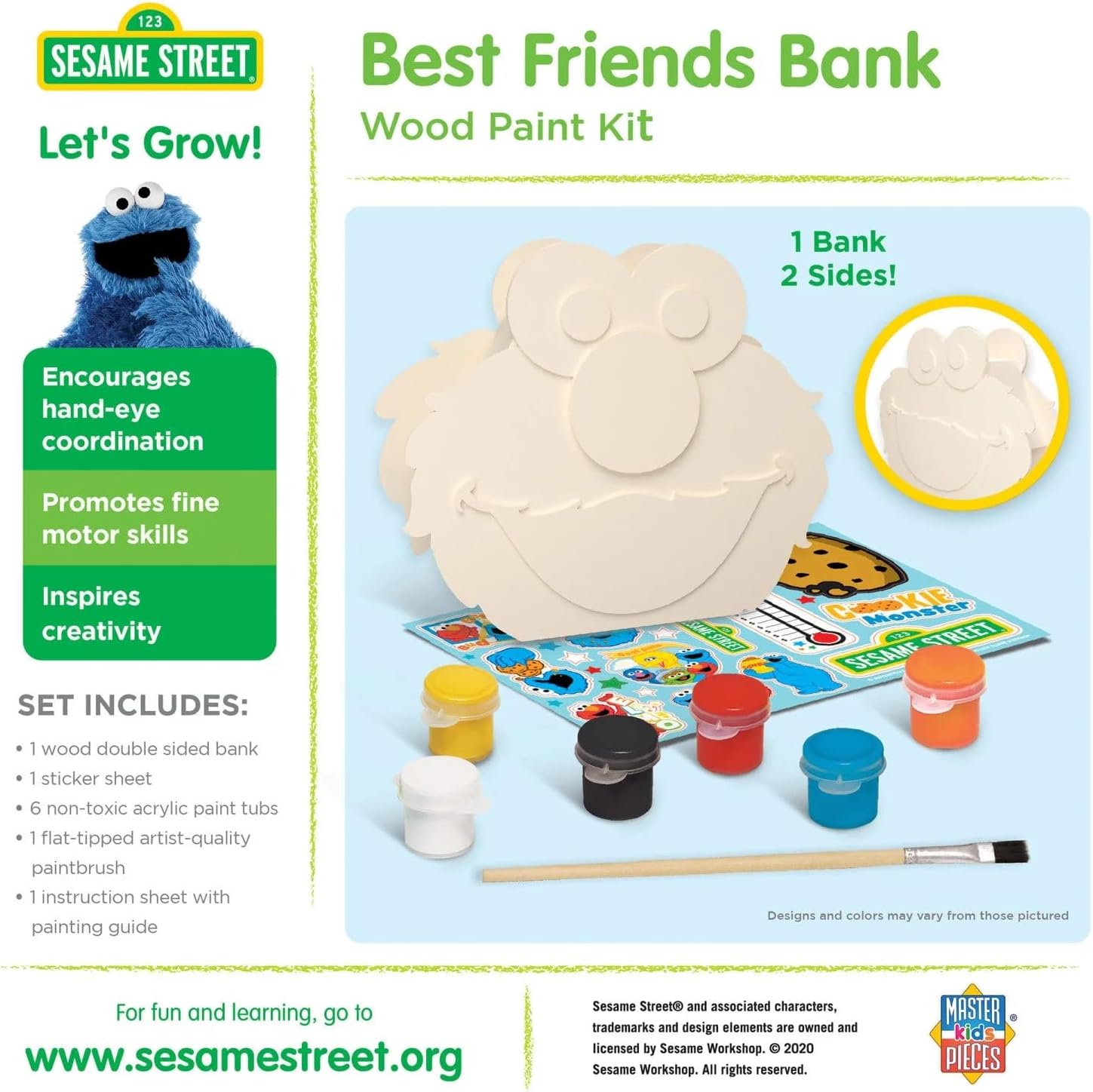 Works of Ahhh... Craft Set - Sesame Street Best Friends Bank Wood Paint Kit