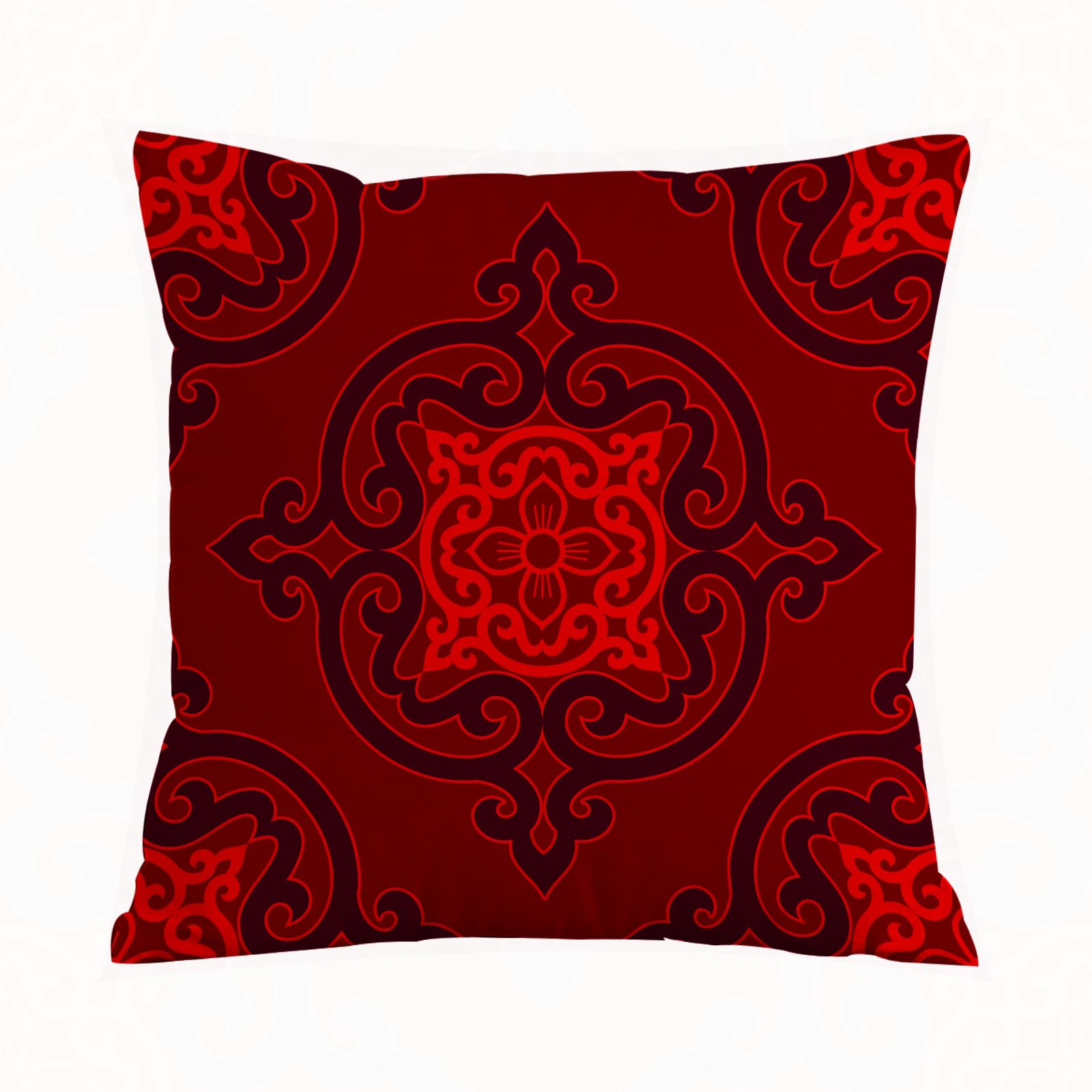 Errtu Brown, Damask Rosette Authentic Chinese Insp - A3 Throw Pillow Case Pillowcase Square Printed Cushion Cover For Living Room Sofa Couch Bed Car,Brown, Damask Rosette Authentic Chinese Inspired Antique Ant Pattern,20X20 In