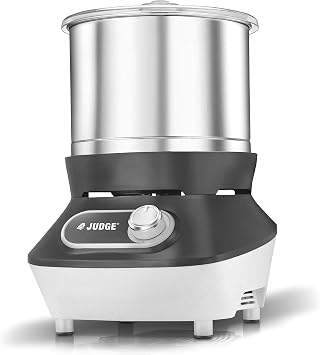Judge By Prestige Vertical Wet Grinder with Stainless Steel Drum, Coconut Scraper and Atta Kneader Attachments, 200 Watt, 110V Grey & White