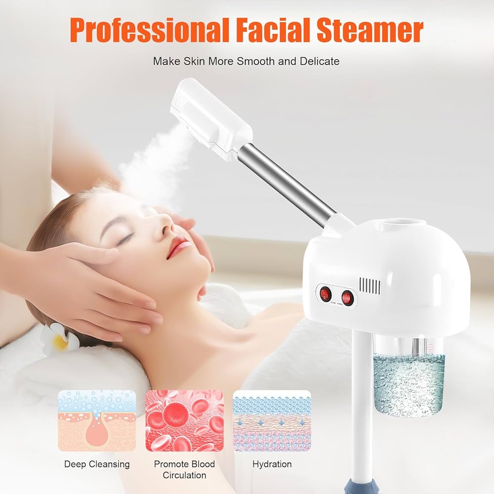 ETBELLA FACIAL STEAMER ST-1 ホワイト Portable Facial Steamer, Nano Ionic Face Steamer with 180