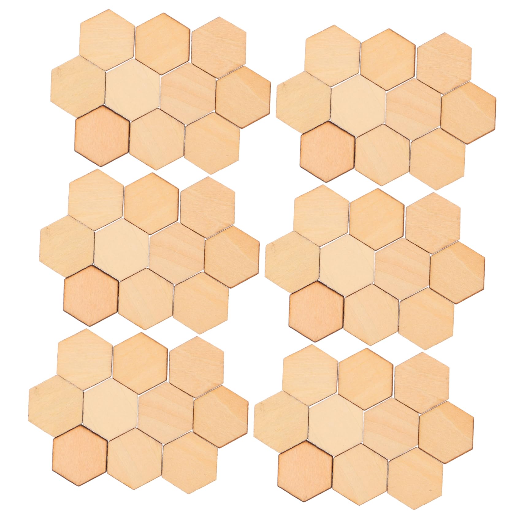 Uonlytech 100 Pezzi di Decorazioni Esagonali in Legno Naturale 20Mm per Lavoretti Fai da Te e Ornamenti Natalizi Versatili