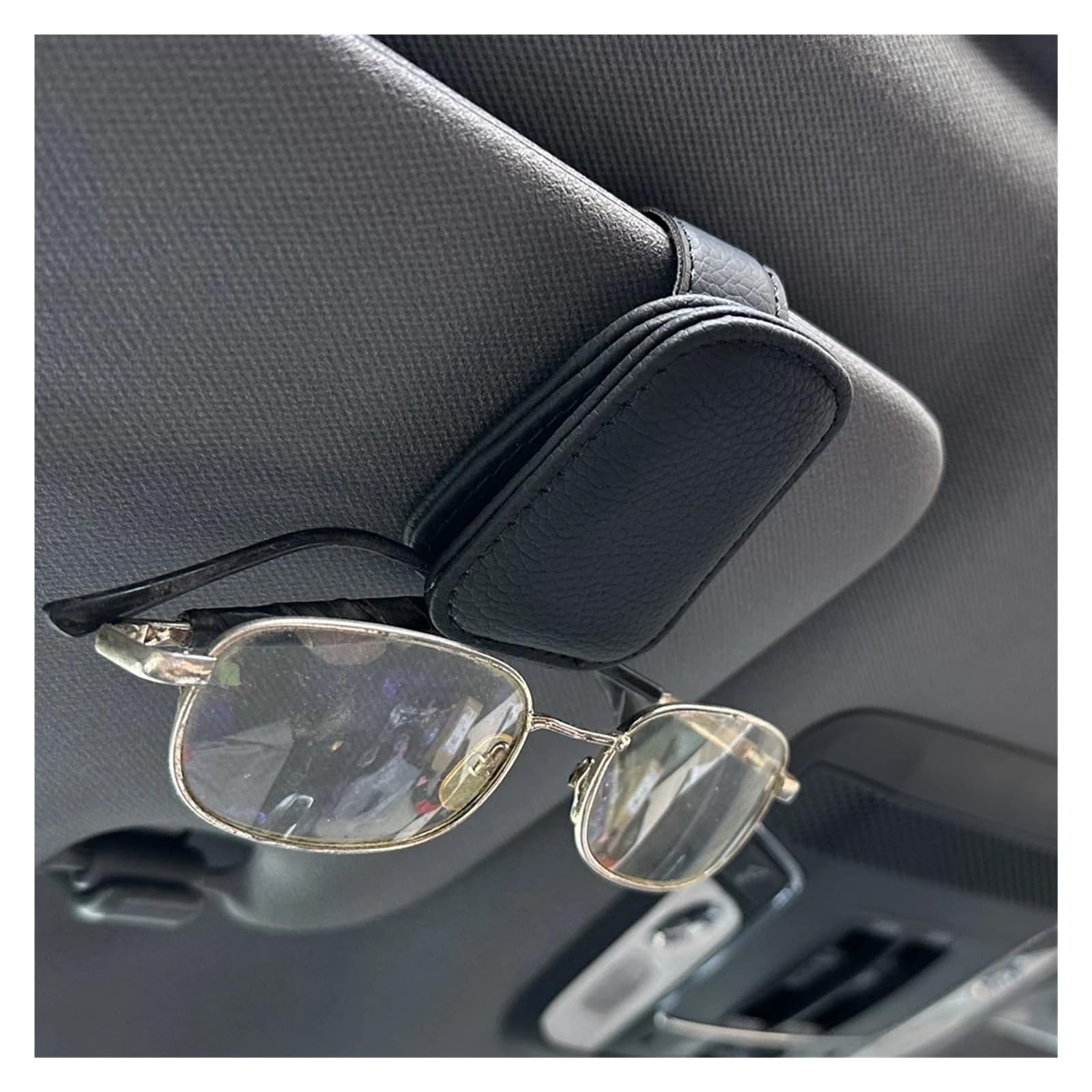 Supporto Universale per Occhiali da Sole Clip Magnetica in Pelle Biglietto per Biglietti Visiera Parasole per Scatola Decorativi Custodia Occhiali da Sole Auto(Red)
