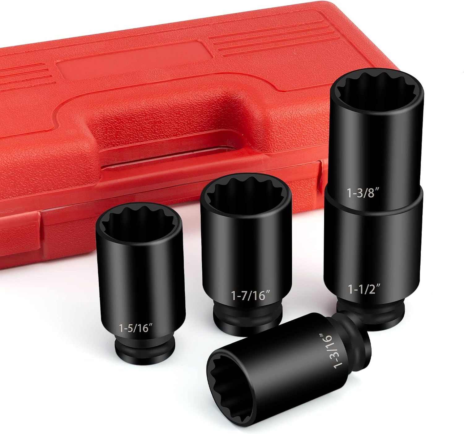 TUZkozs 1/2Inch Drive Deep Spindle Impact Socket Set, 1/2" Axle nut