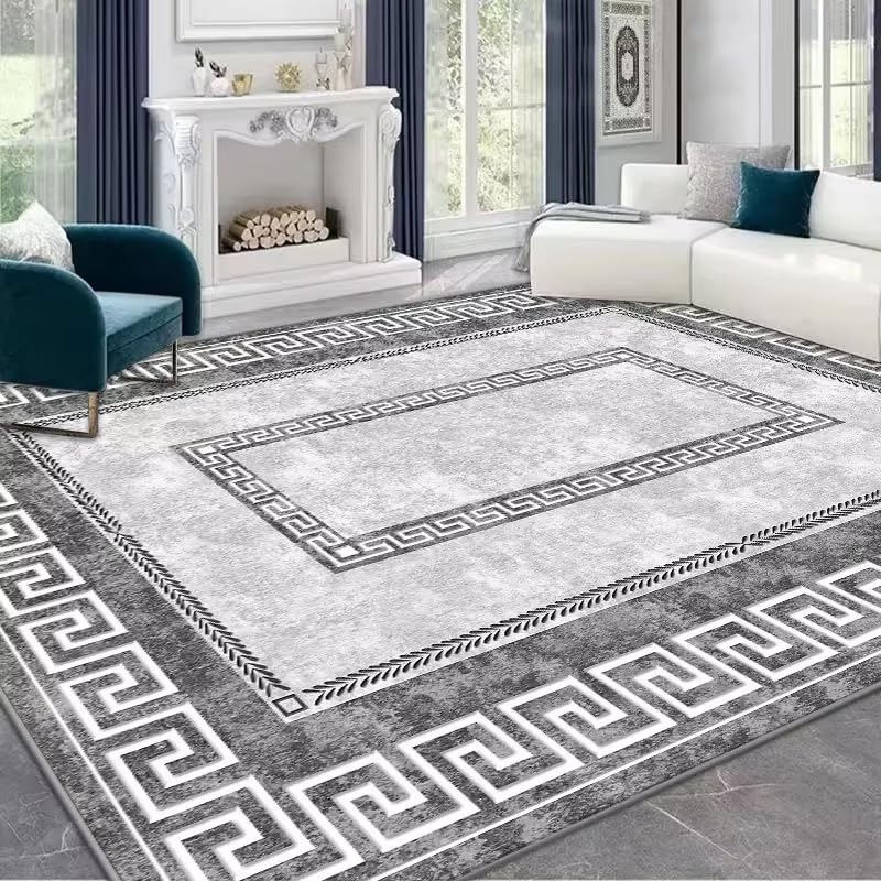 Alfombra suave antideslizante de 170 x 240 cm, lavable, para dormitorio y sala de estar, decoración moderna del hogar, tapete para interiores elegantes