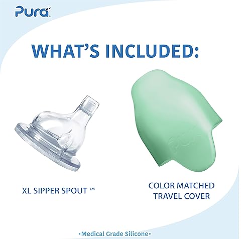 Miniatura 2 de Pura Kiki - Botella de acero inoxidable de 11 onzas 11.0 fl oz con manga, sin plástico, certificado MadeSafe, boquilla de silicona de grado médico