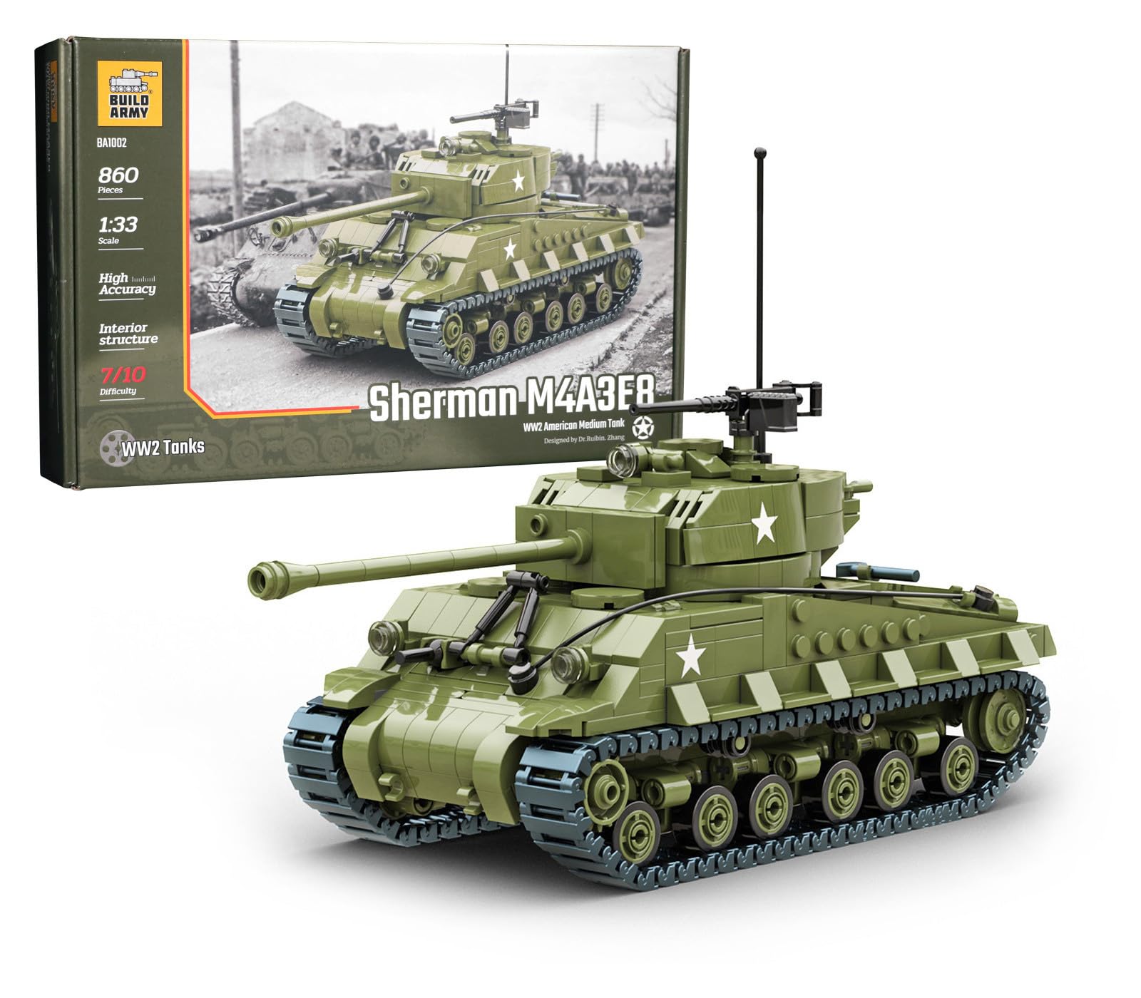 Amazon.co.jp: Buildarmy WW2 USA シャーマン M4A3E8 Easy8 タンク
