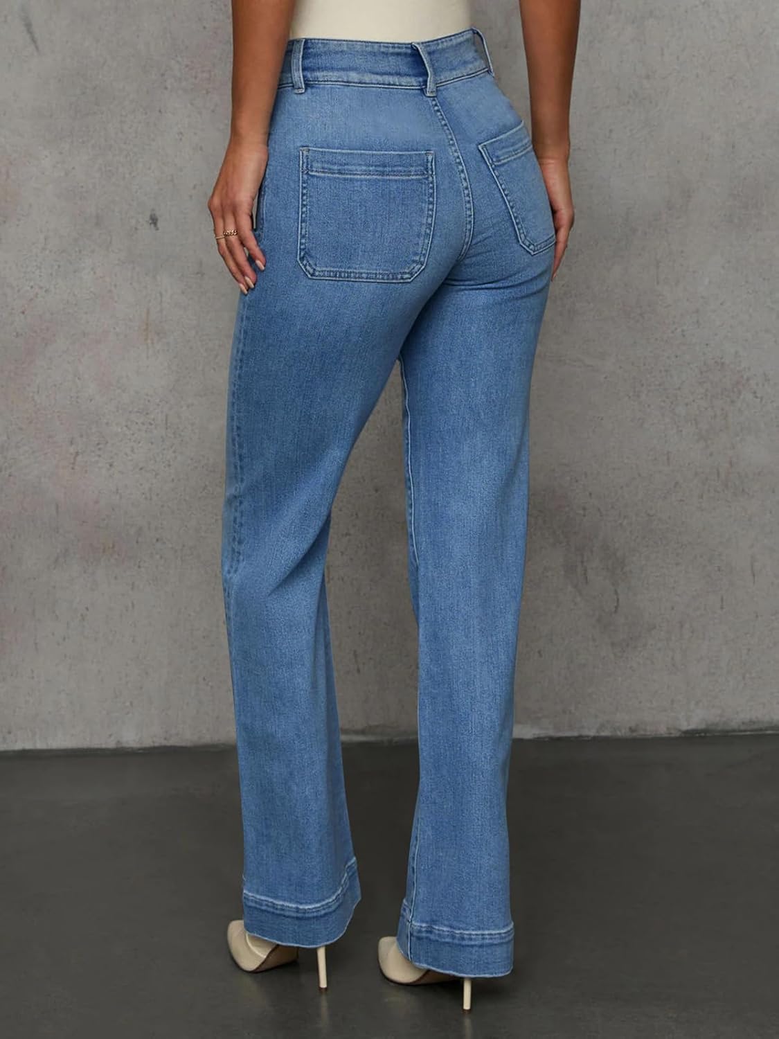 KUNMI Jeans for Women Wide Leg Baggy High Waist Boyfriends Straight Leg Stretchy Denim Pants Trendy Fall 2025 - Image 5