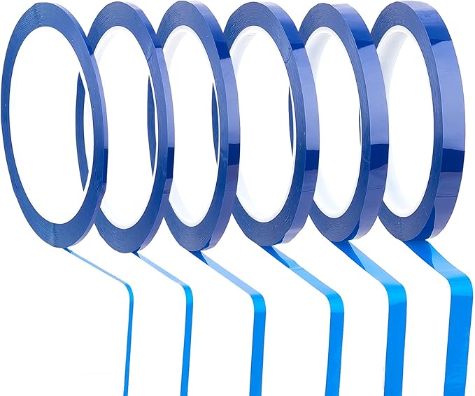 AMIJOUX 6 Rolls Blue Pinstripe Tape Vinyl Masking Tape, Vinyl Fine Line
