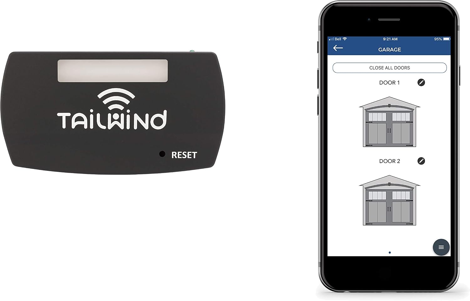 Tailwind iQ3 Premium Featured Smart WiFi Garage Door Opener - Internet Enabled Remote Control Compatible with Smartphones, Alexa, Google Home, Siri Shortcuts, Smart Things, and IFTTT. Up to 3 Doors.