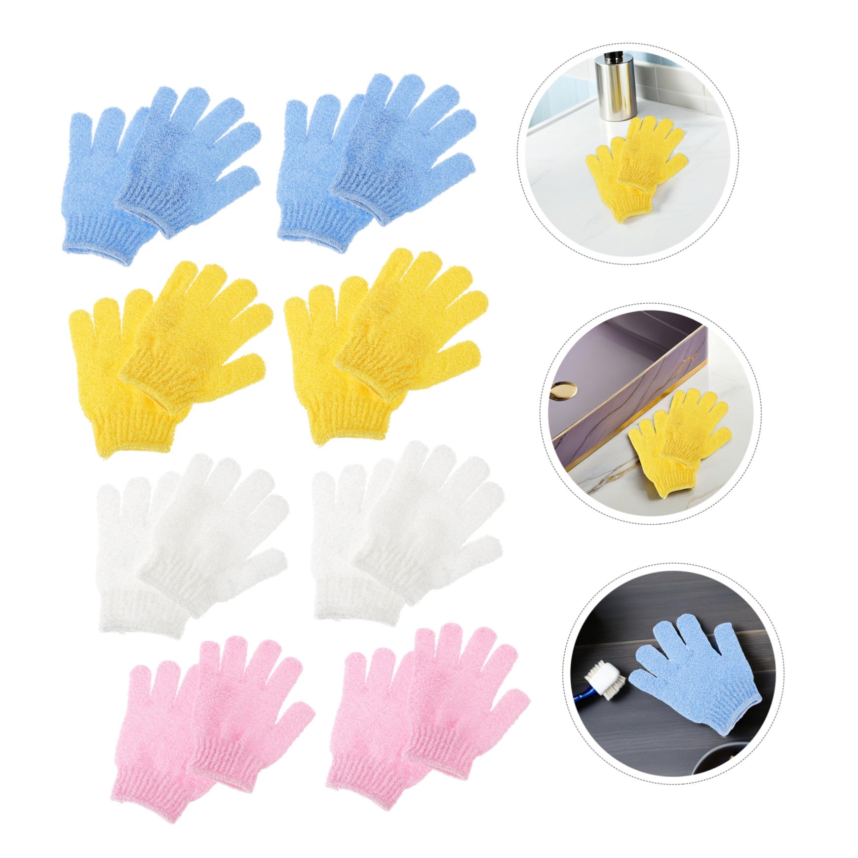 Beaupretty 16 Paia Guanti Esfolianti da Bagno in Nylon Doppia Faccia Guanto Scrub Corpo Delicato e Confortevole per Donna e Uomo Guanti da Doccia Riutilizzabili e Lavabili in Lavatrice per