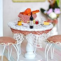 Vista 6 de NUOBESTY Botella de vino en miniatura y copas de vino tinto, copas de copa de copa de decoración de casa de muñecas, botellas de bebida