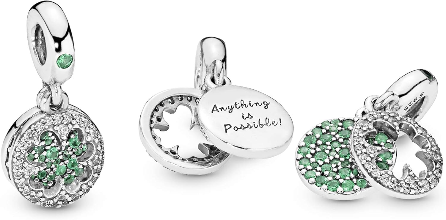 PANDORA Lucky Four Leaf Clover Dangle Charm - Gift for Her - Compatible Moments - With Gift Box - Sterling Silver with Cubic Zirconia & Man-Made Crystals - Image 7
