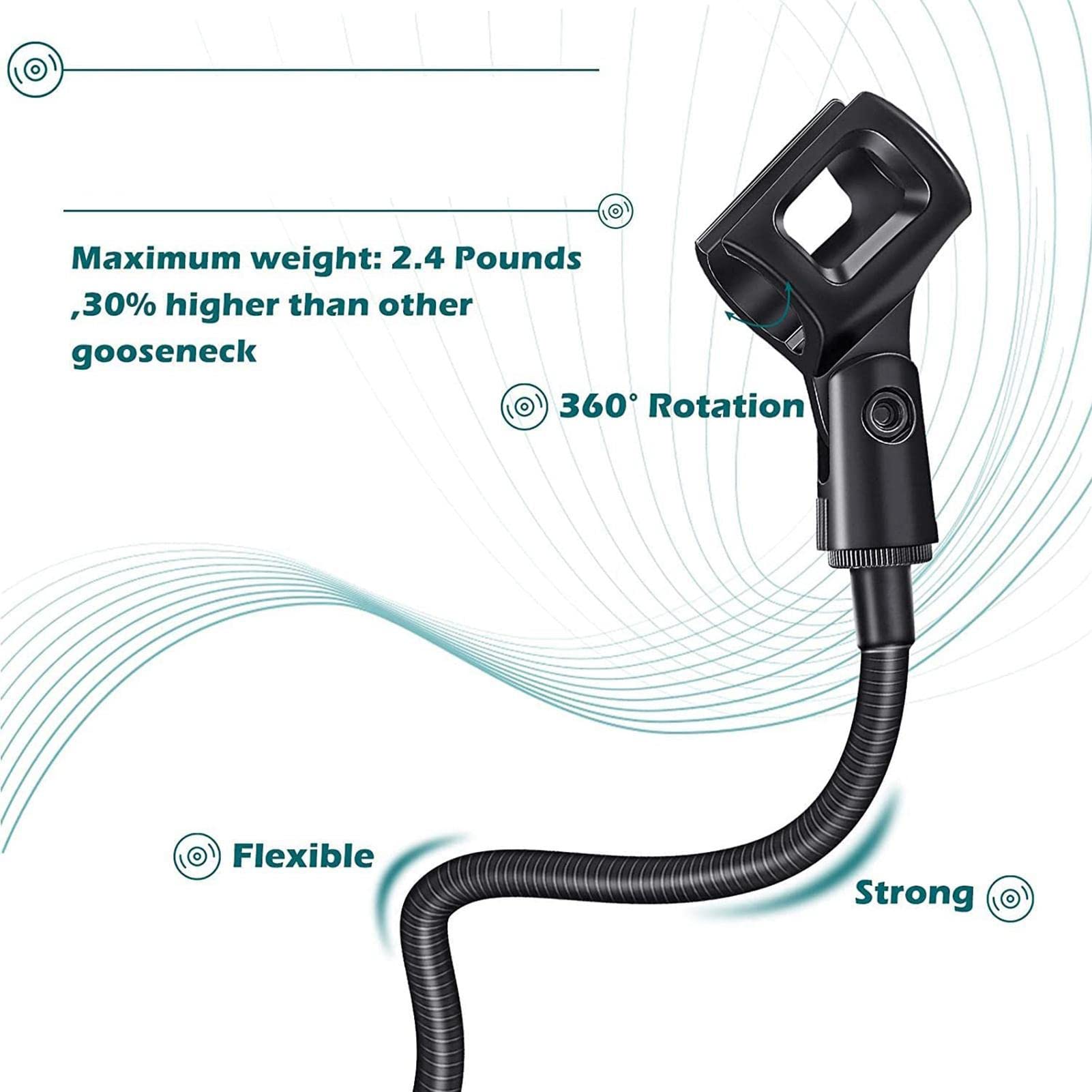 Support de Flexible,Support de Support de téléphone pour Pince de Phone | Bras de Phone ou Support de téléphone, Support de Bureau Flexible à col de Cygne pour Smartphones, webcams