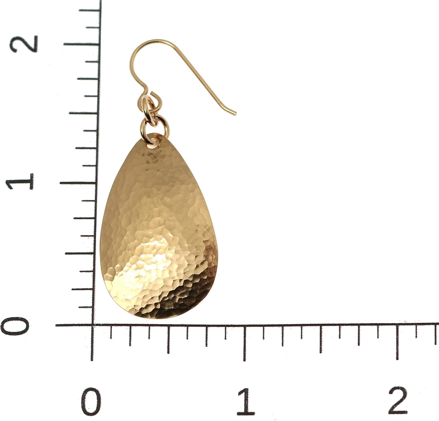 Small Hammered Bronze Teardrop Earrings - Image 4