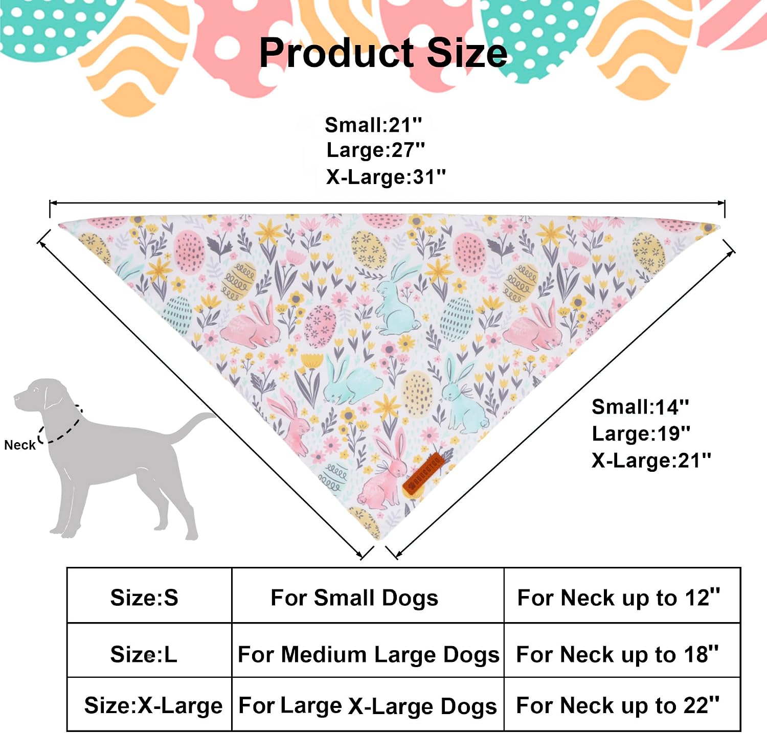 ADOGGYGO Easter Dog Bandana, Carrot Rabbit Pet Scarf, Premium Durable Fabric, Easter Bandanas for Small Dogs Pets (Small) image 4