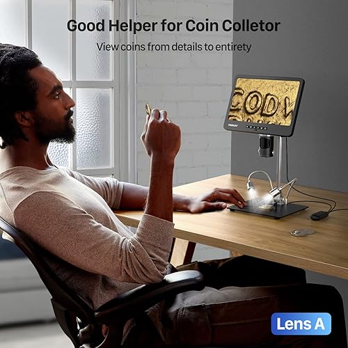 Miniatura 6 de TOMLOV DM602 Pro Microscopio digital HDMI de 10.1 pulgadas 2000x, soporte de brazo Pro Boom, microscopio de soldadura LCD con 3 lentes + microscopio