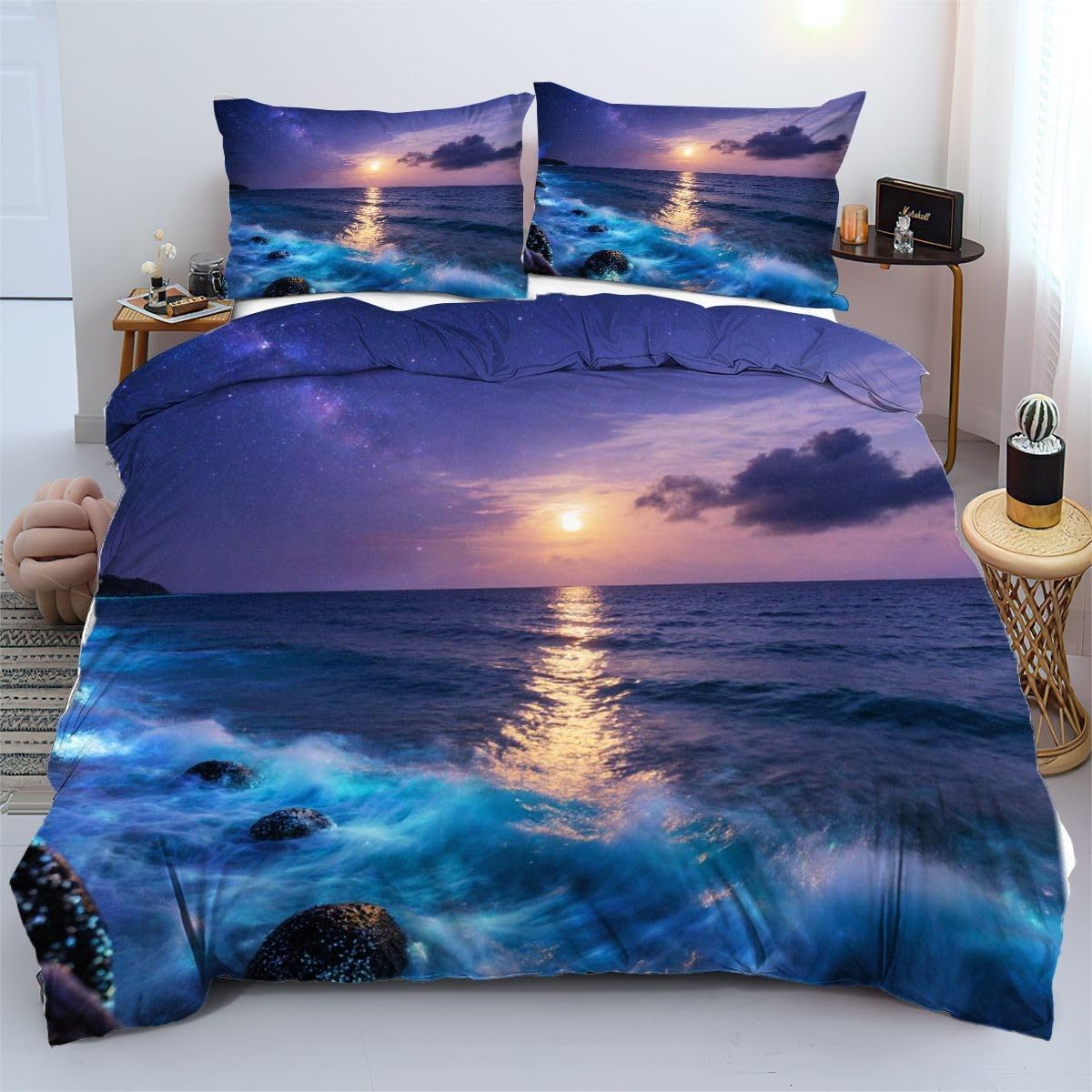 Housse de couette 140x200 cm anti rides pour un lit ado sans repassage