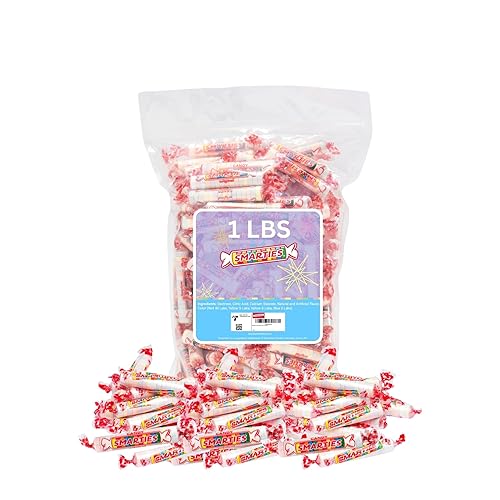 Smarties Candy Bulk Rolls Original Flavor - Gluten & Vegan Free - Classic Sweetness From Family Owned Company Since 1949, Peanut Free & Dairy Free - Perfect Halloween Candy - 1 Pound Bag