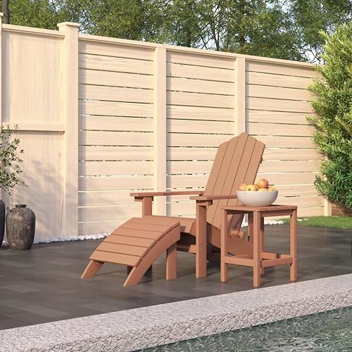 Miniatura 13 de Sillas Adirondack para patio con reposapiés y mesa HDPE antracita silla de patio al aire libre sillas de comedor al aire libre Sillas para Comedor
