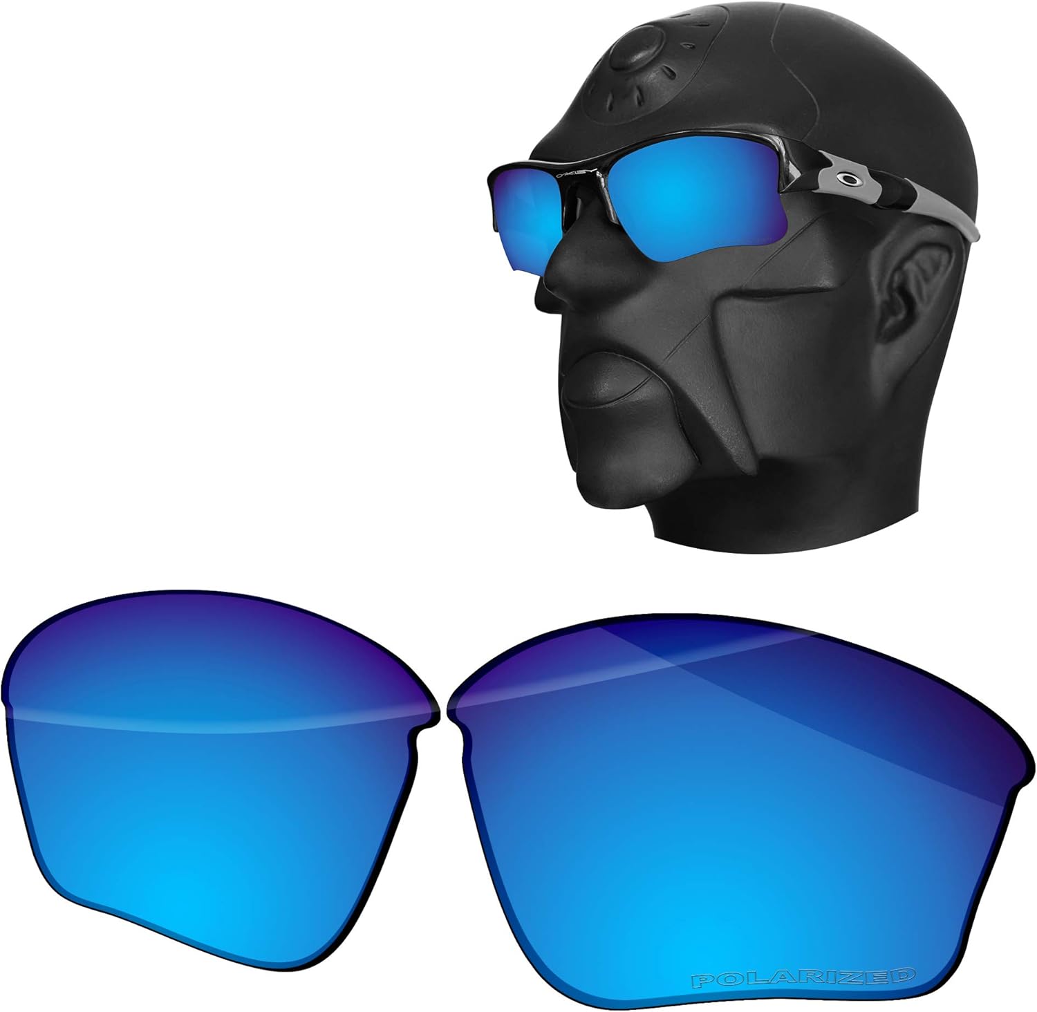 Ensky HardyShield Replacement Lenses for Oakley Flak Jacket XLJ OO9009 63mm Sunglasses - Intense Blue