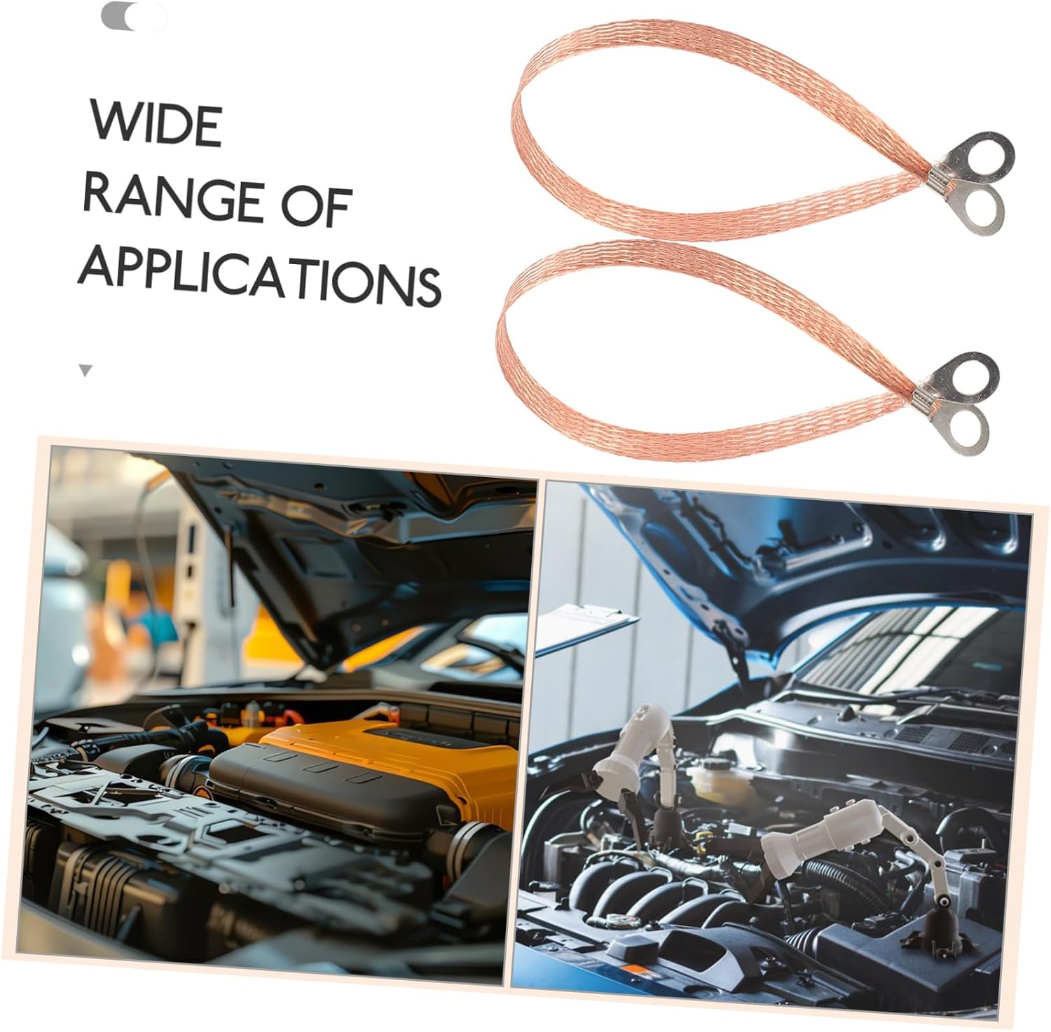 Gatuida 50pcs Copper Ground Straps for Automotive Use Electrical Grounding for Cars Trucks and Boats Performance and Reduces Electrical Issues