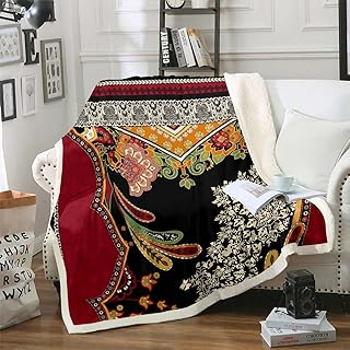 Watercolor Flowers Fleece Blanket Abstract Boho Floral Blanket for Kids Child Boys Girls,Exotic Baroque Throw Blanket Gothic Vintage Tribal Plant Blanket 60