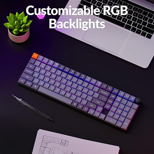 Miniatura 4 de Keychron K17 Max 96% Layout QMKLauncher Teclado mecánico con cable ultra delgado inalámbricotipo C con retroiluminación RGB, interruptor marrón