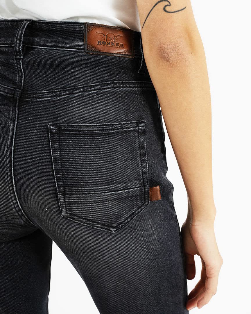 Rokker - Tech High Waist Dames Motorfiets Jeans, Tech Jeans da Motociclista da Donna a Vita Alta Donna