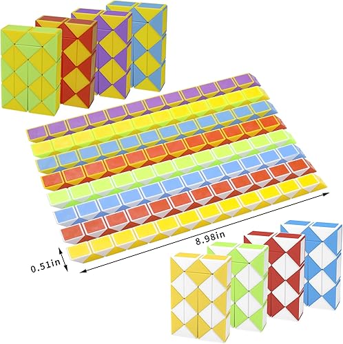 Vista 2 de Paquete de 24 cubos de 24 bloques de mini cubo de serpiente, cubos de rompecabezas mágicos de velocidad para niños, rellenos de bolsas de fiesta