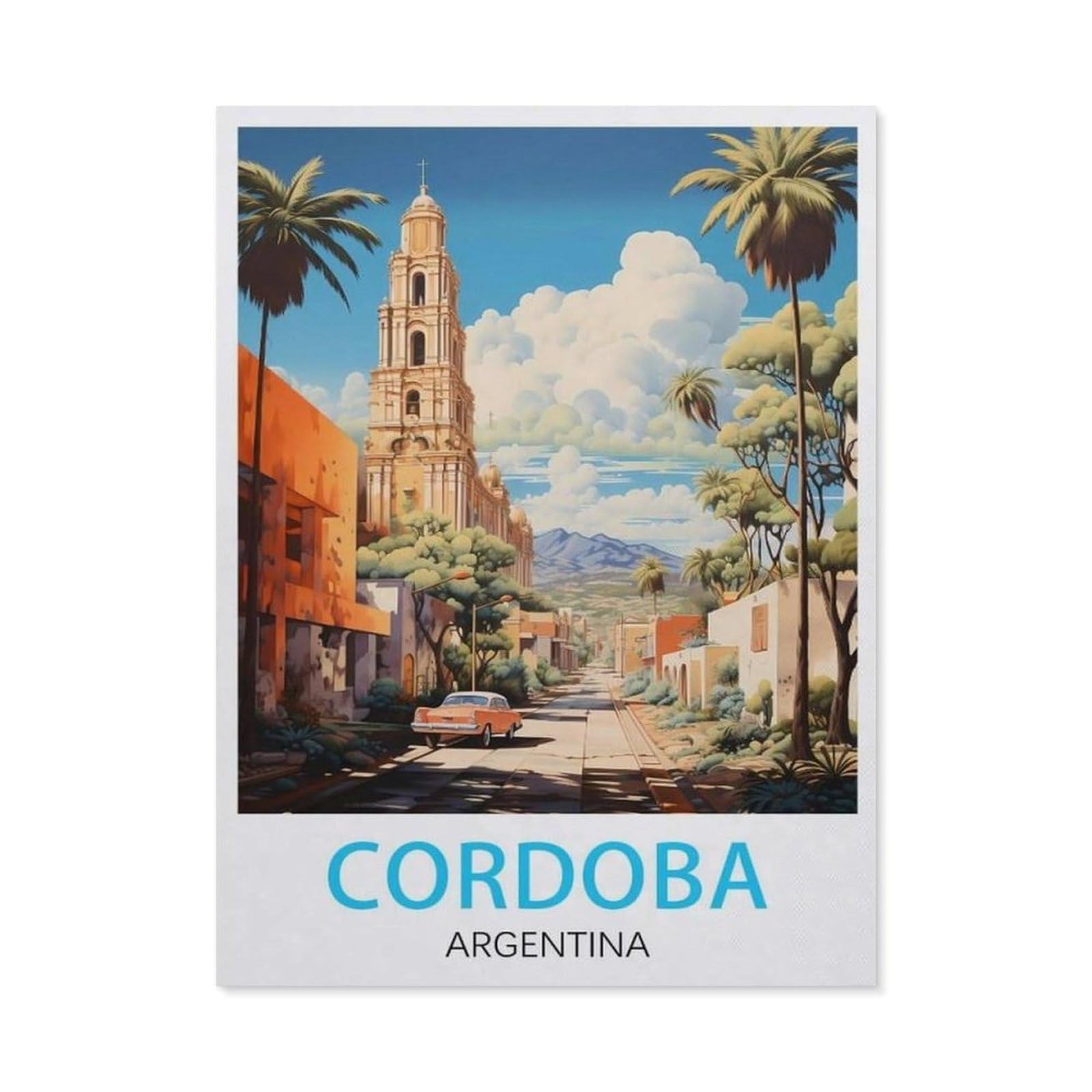 Gsbrsnts A25 Cordoba Argentina，Paint By Numbers For Kids & Adults & Beginner, Diy Canvas Painting Gift Kits(20X30cm-T100