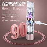 Electric Razor for Women, IPX7 Waterproof Bikini Pubic Hair Trimmer, Flawless Legs Face Shaver, Rose Gold