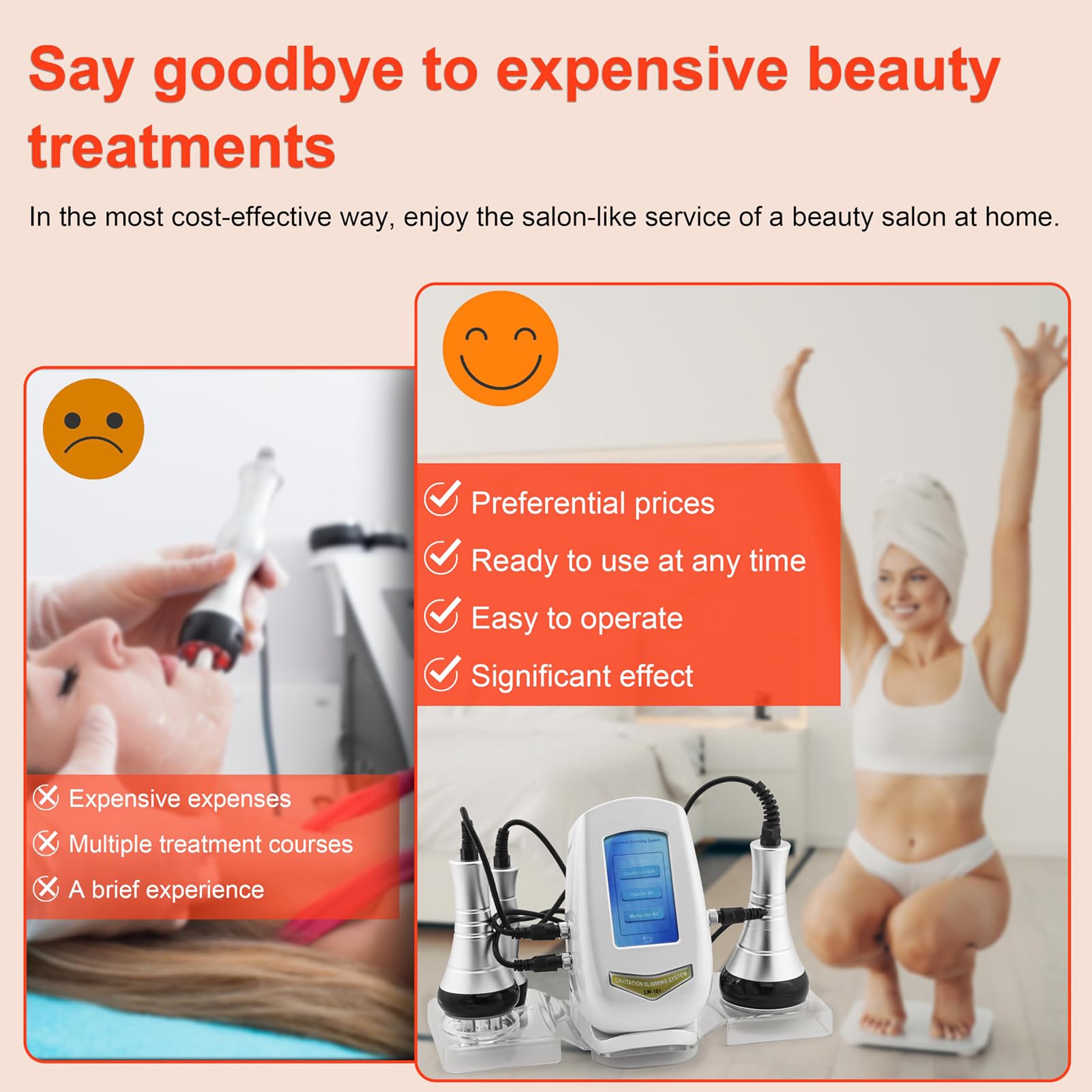 40K MáQuina De Adelgazamiento Masajeador,3 en 1 AnticelulíTico Masajeador,Cuerpo Conformado Adelgazamiento MáQuina, Facial Levantamiento,Radiofrecuencia Corporal Facial En Casa