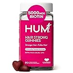 HUM Hair Strong Daily Hair Growth Gummies with Biotin, Zinc, Vitamin B12 to Support Growth, Folic Acid & Vitamin B12 Gummy Vitamins for Healthy Hair Support for Women and Men, 60 Gummies