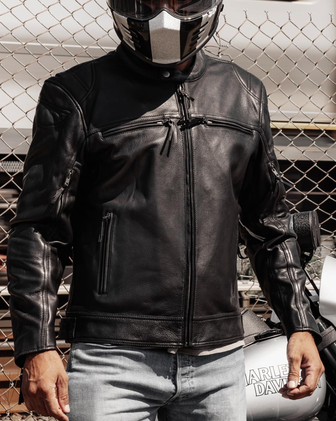 First Mfg Co - Top Performer - Men's Motorcycle Biker Riding Leather Jacket - Image 7