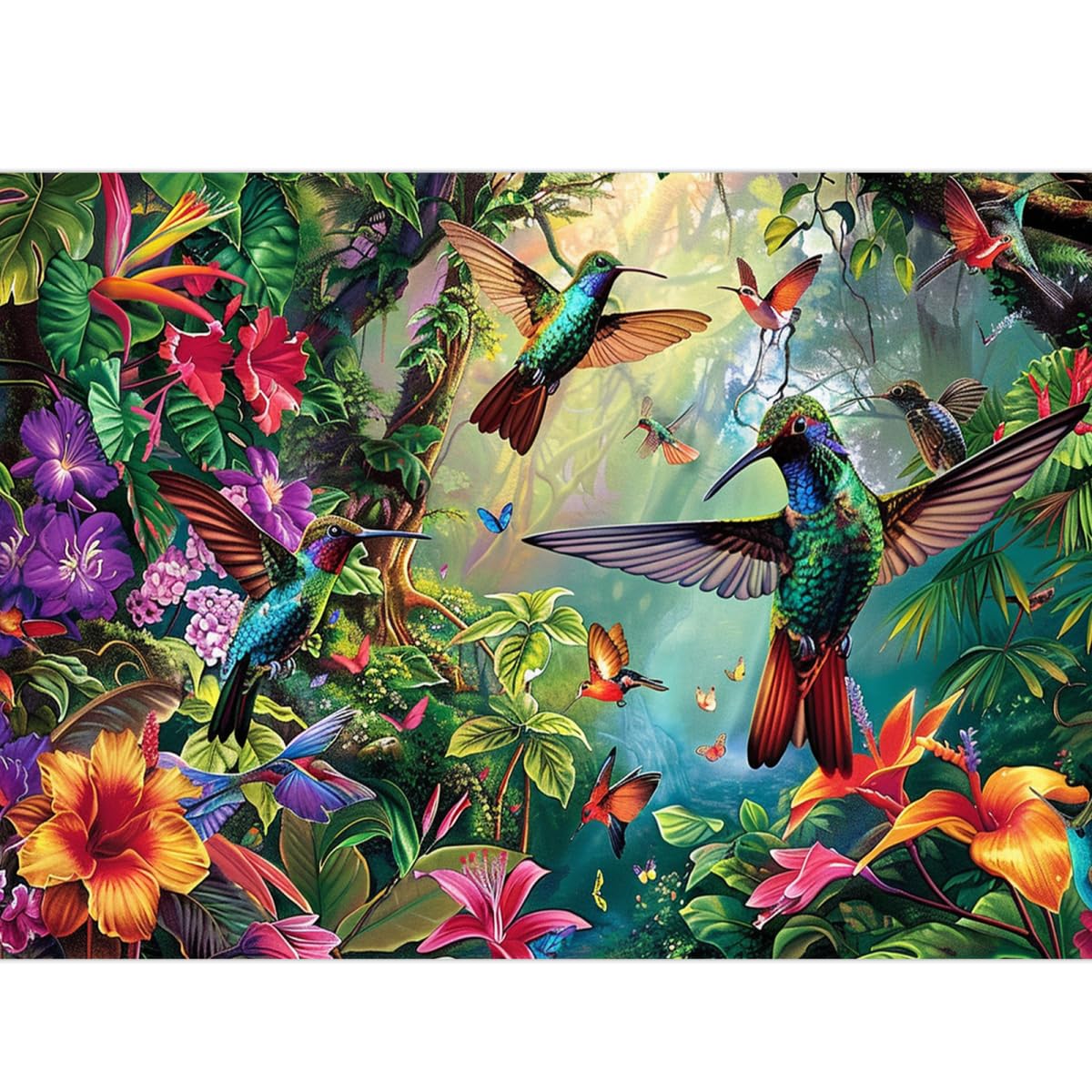 Wooden Puzzles for Adults 500 Piece Jigsaw Puzzles Wooden Puzzles Hummingbird Garden Family Decoration