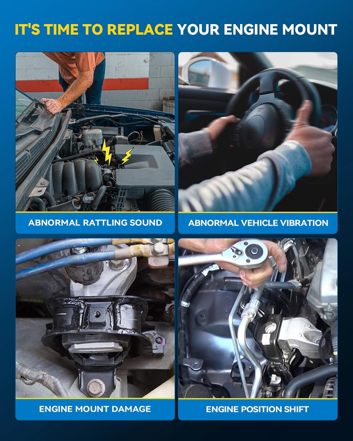 PHILTOP Engine Motor Mount and Trans Mount Compatible with Honda CR-V 2015 2016, Auto Transmission, Replace# A65081, 4PCS