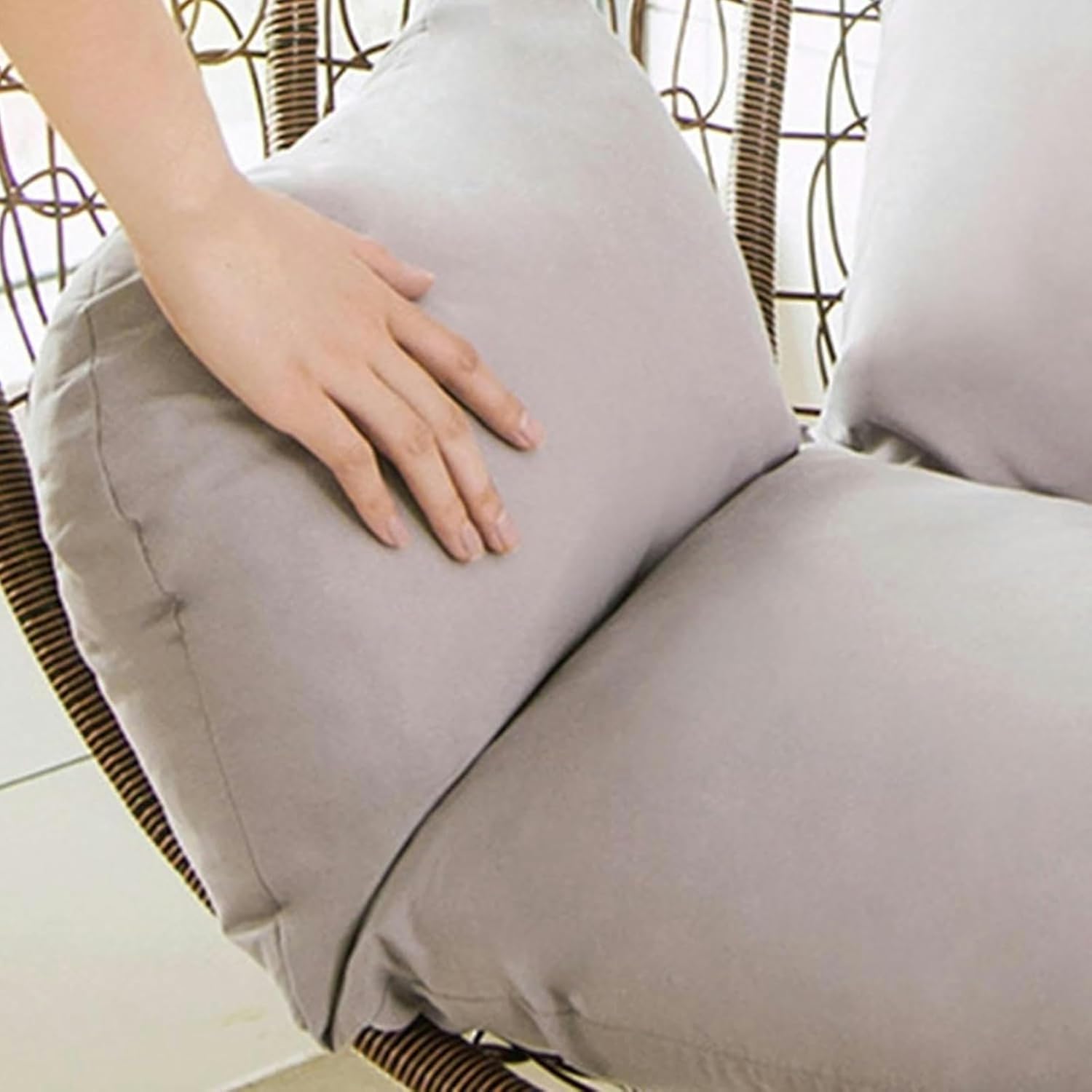Egg Chair Cushion with Pillow, Large Thick Hanging Swing Chair Cushion, Indoor Outdoor Garden Chair Mat Pads, Washable Hanging Egg Chair Cushion Replacement(Color 3)