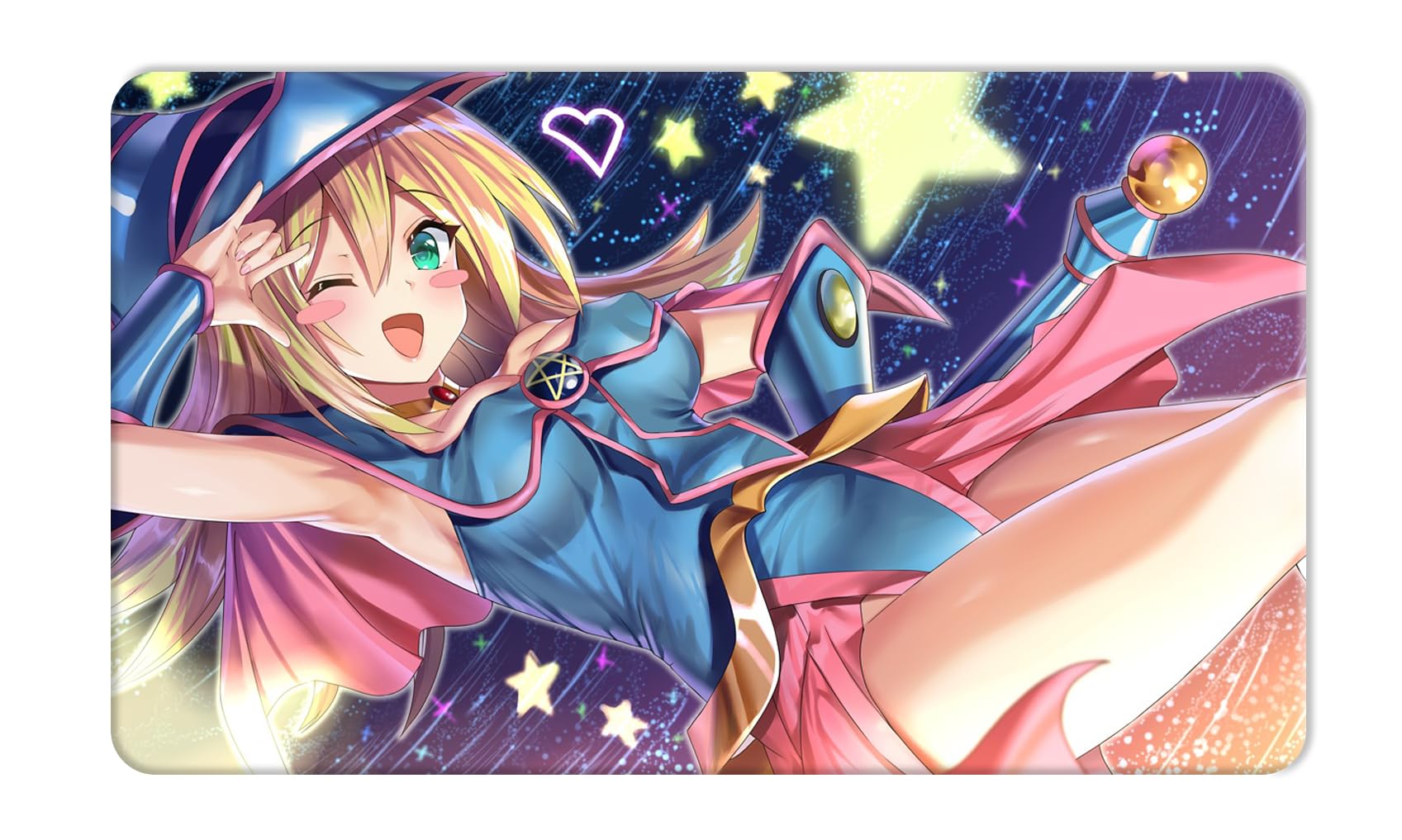 Playmat for Trading Card Game Dark Magician Girl TCG CCG Mouse Pad Table Mat (Magician)