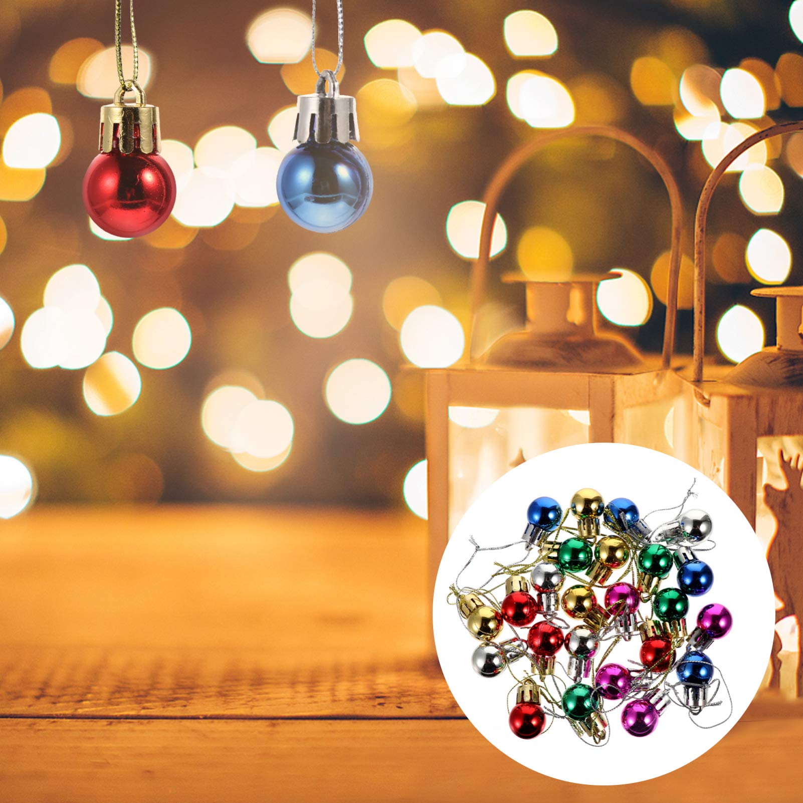 200 Mini Boules De Noël Incassables 10mm | Lot Multicolore Rouge, Vert, Or, Blanc | Décoration Sapin Et Intérieur - 13