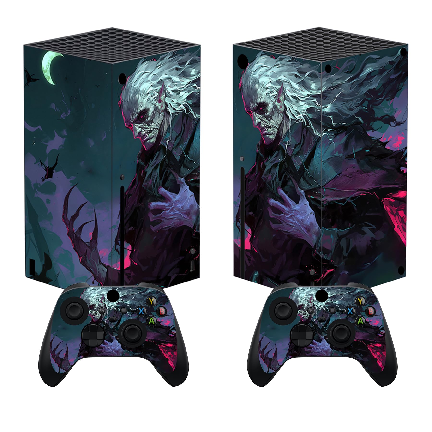 PlayVital Pegatina para Xbox Series X - Calcomanía Vinilo Skin Adhesivo para Consola y Mando, Diseño Duradero, Protección Antirayaduras, Fácil de Colocar y Quitar (Colores Hojas) — view 12