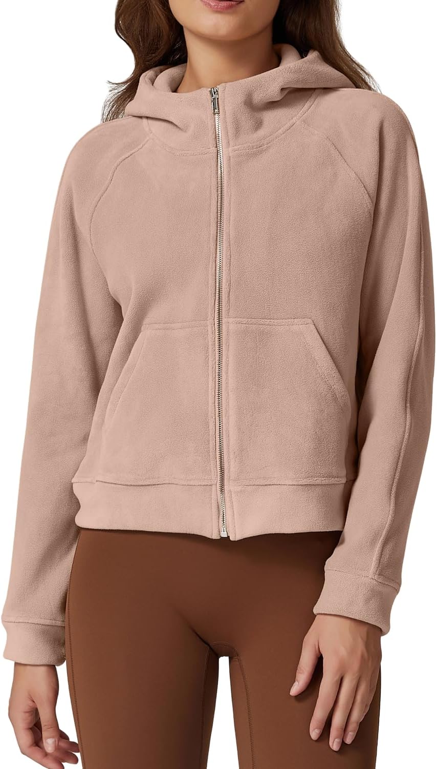 QINSEN Womens Full Zipper Hoodies Fleece Lined Collar Pullover Cozy Long Sleeve Sweatshirts