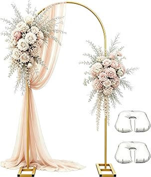1.8M   0.8M Metal Wedding Arch Backdrop Stand, Metal Arch with Water Bags
