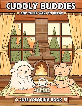 Cuddly Buddies and Their Ways to Relax A Cute Coloring Book That Brings Smiles to Adults and Kids, Featuring Lovely Animals in Relaxing Activities Bold and Easy, Large Print Book