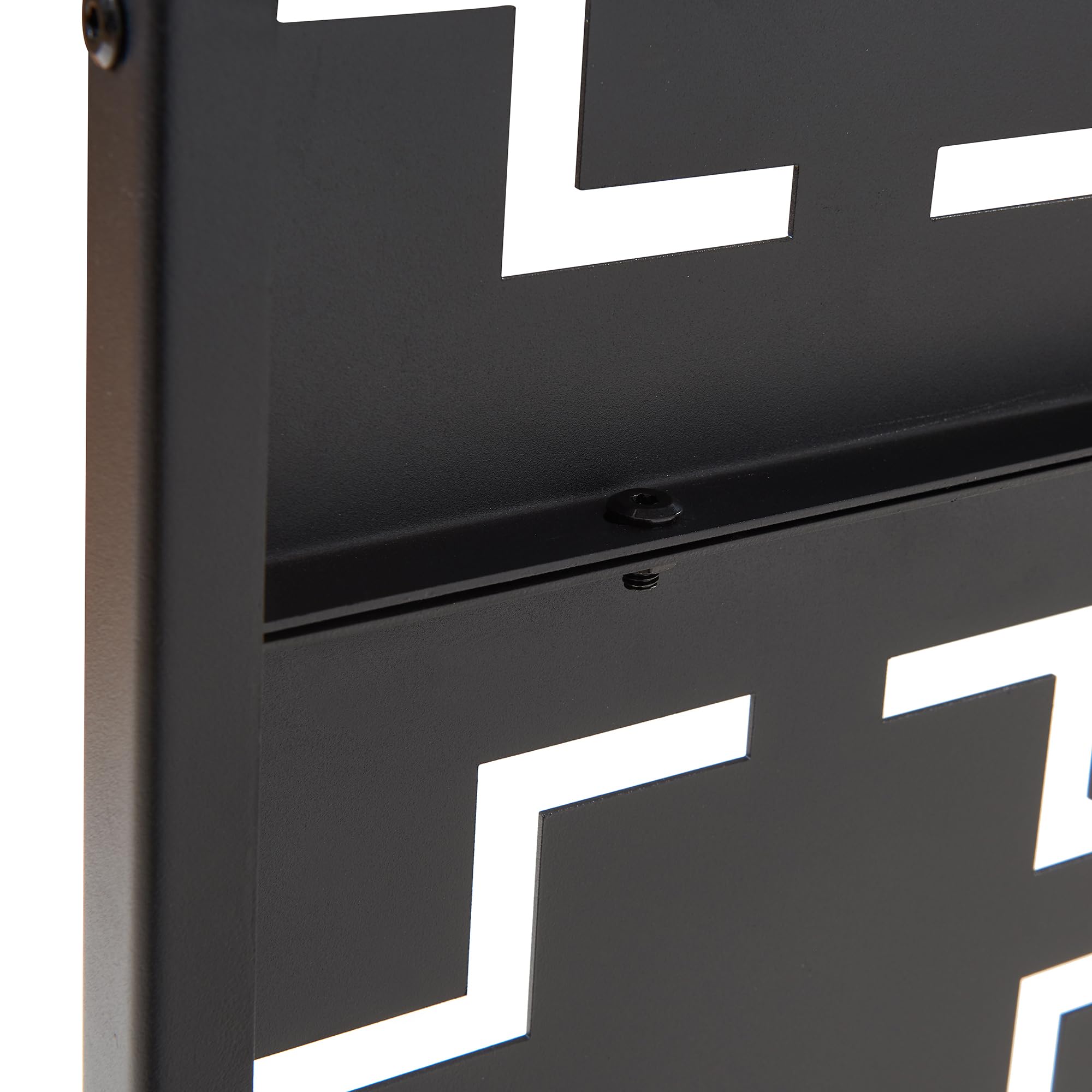 casa.pro Cloison de Séparation Paravent Intérieur Séparateur de Pièce Design Moderne pour Délimiter Différentes Espaces avec Motif Décoratif Salon Séjour Bureau Acier Galvanisé 200 x 100 x 50 cm Noir