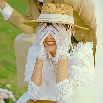 Guanti Corti Di Pizzo Donna 1 Paio - Eleganti Per Matrimoni E Feste - Foto 8